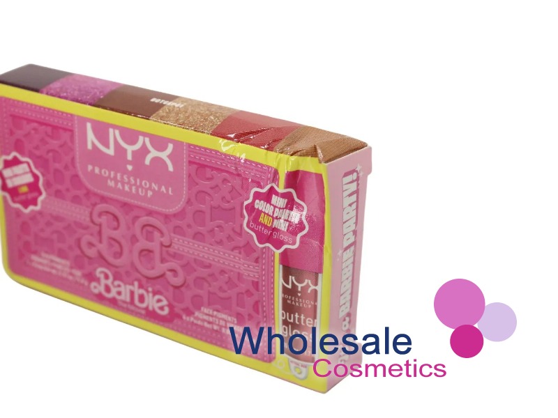 8 x NYX Professional Makeup Barbie The Movie Mini Palette & Gloss - 01 IT'S A BARBIE PARTY